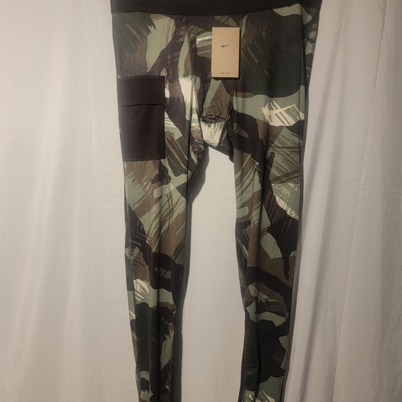 Nike Pro Dri Fit Compression Tights Mens Size XXL-Tall Camo Green DQ8363 386 - Picture 5 of 7